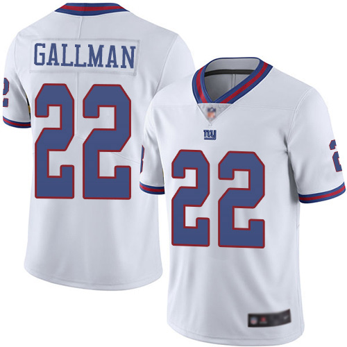 Men New York Giants #22 Wayne Gallman Limited White Rush Vapor Untouchable Football NFL Jersey
